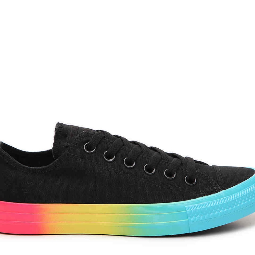 NEW Rainbow Ice Black Ombre Sole Low Top Sneakers - Picture 5 of 5